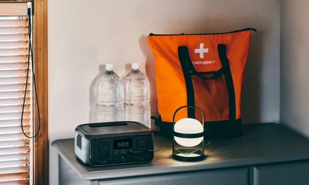 防災リュック　ポータブル電源　
