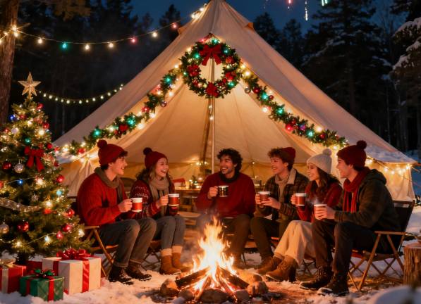 Weihnachts-Camping Party