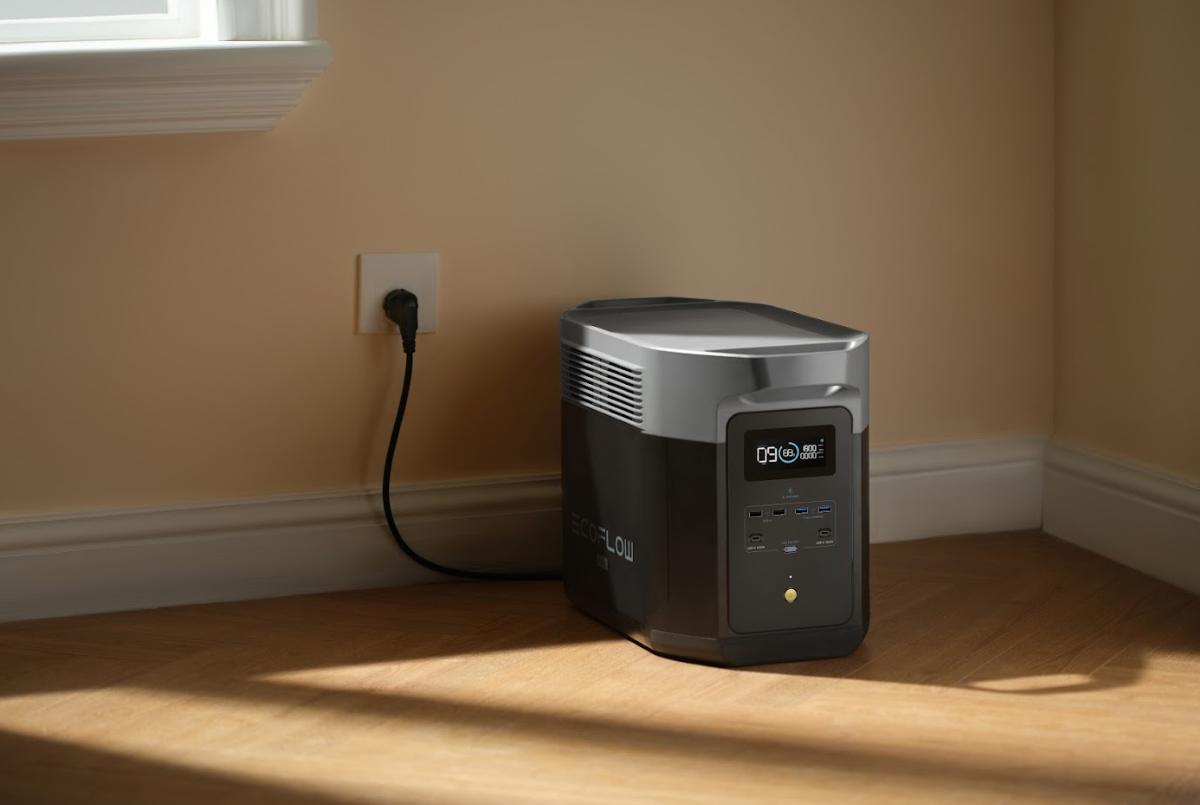 Estación de energía portátil que se está cargando