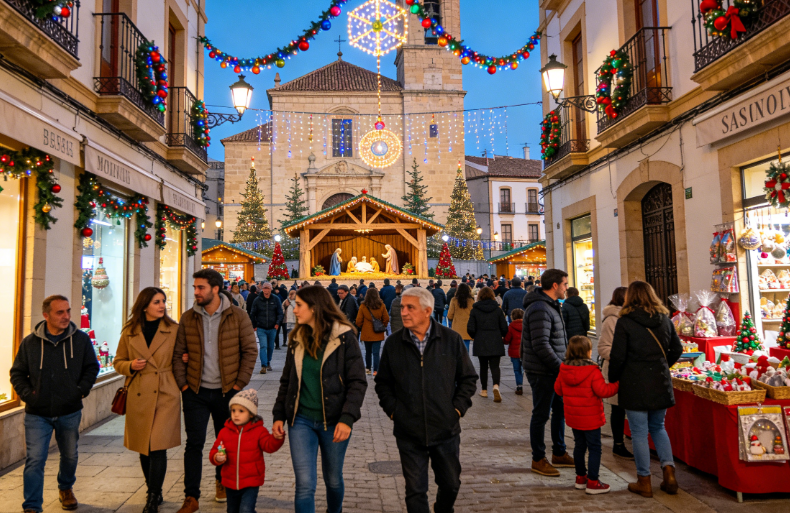 Paseando con la familia el día de Navidad