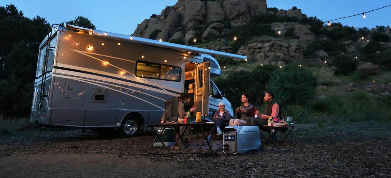 Camping mit einer tragbaren Stromstation Wohnmobil