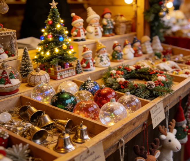 Puestos del mercado navideño