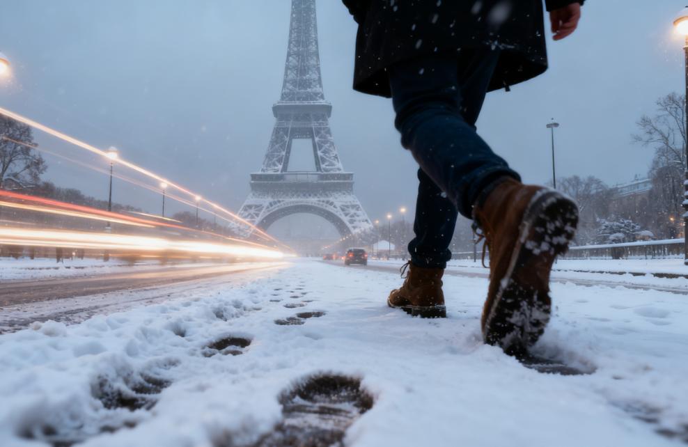 La neige recouvre la route