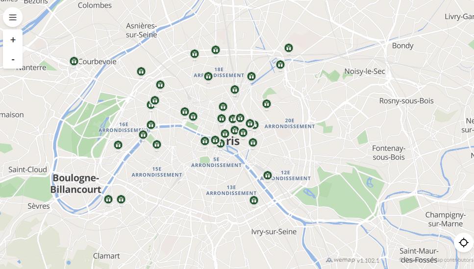 Carte interactive des marchés de Paris
