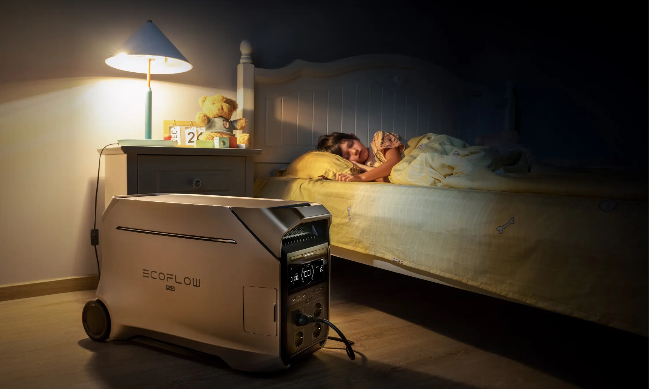 EcoFlow DELTA Pro 3 con termostato digitale per riscaldamento casa