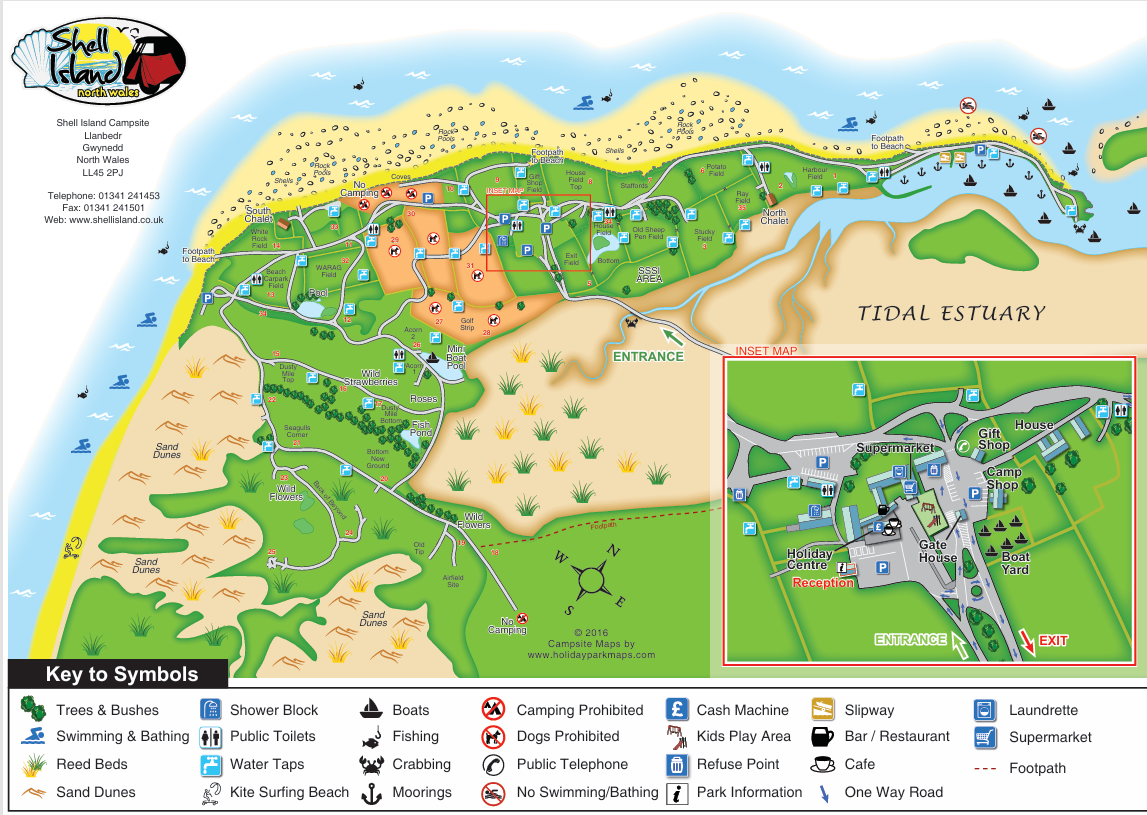 Official Shell Island site map