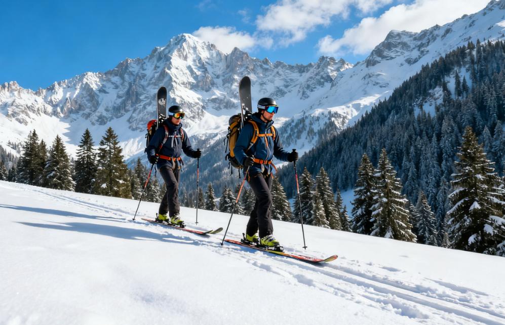 Deux passionnés au ski de randonnée