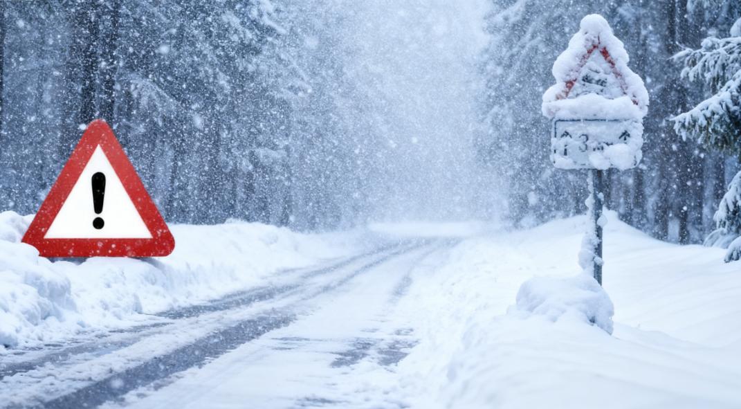 Starker Schneefall verbirgt verschiedene Gefahren