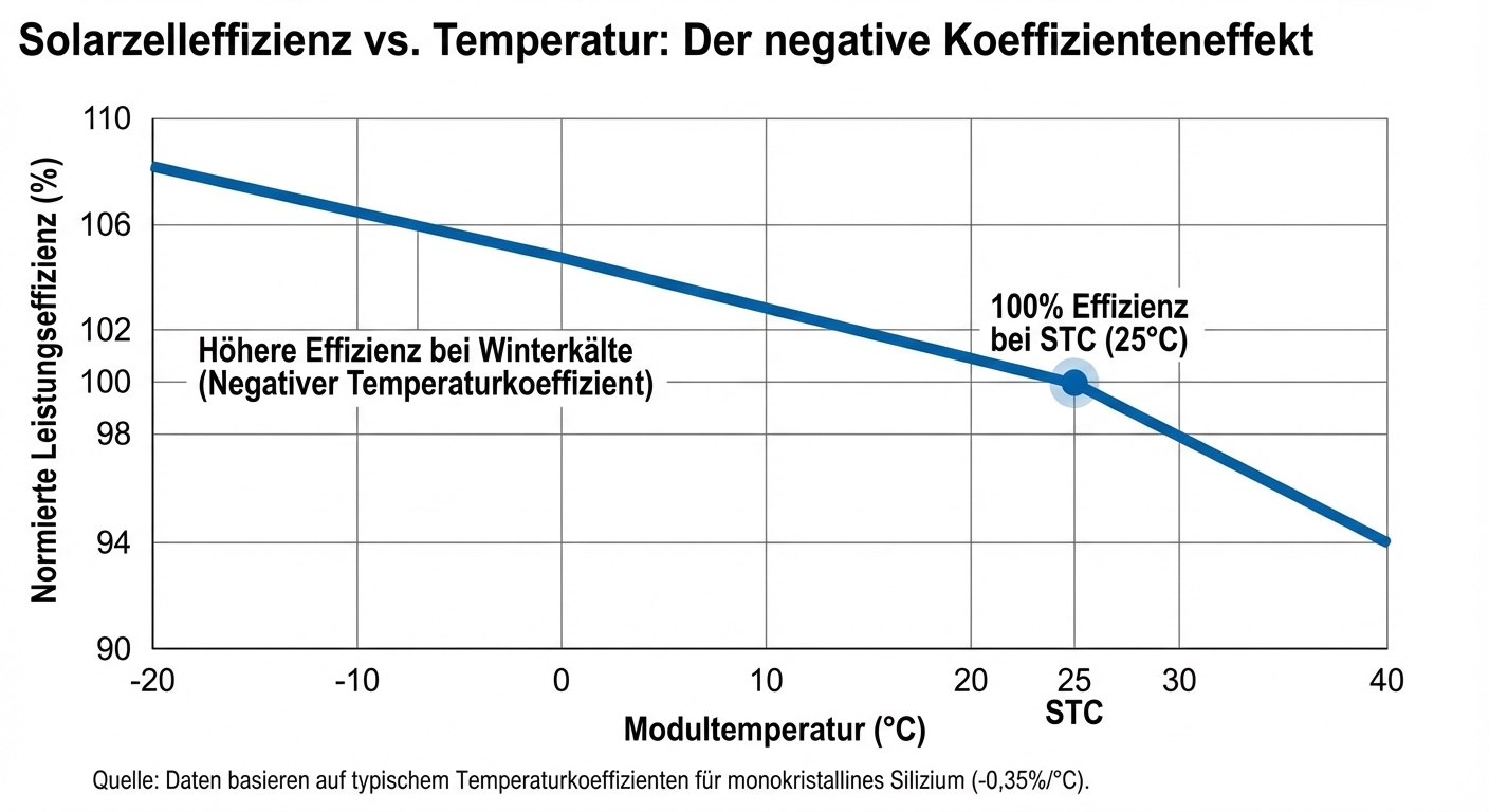 Solarzelleffizienz vs. Temperatur