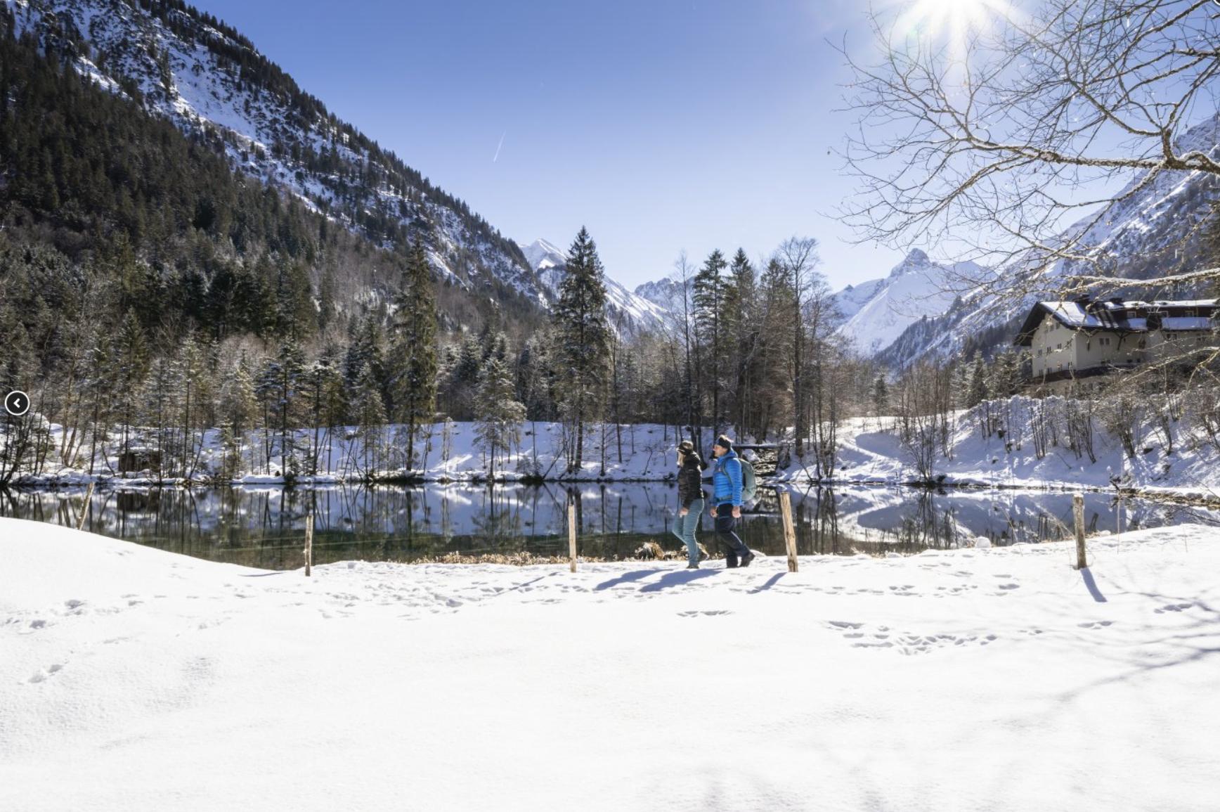 Winterwandern Oberstdorf im Ins Trettachtal