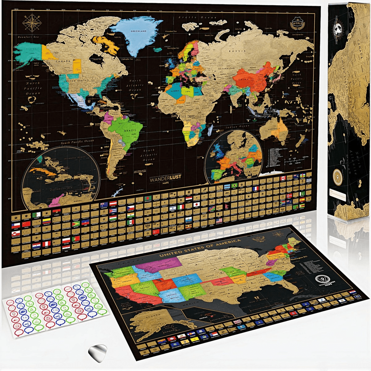 Scratch-off world map