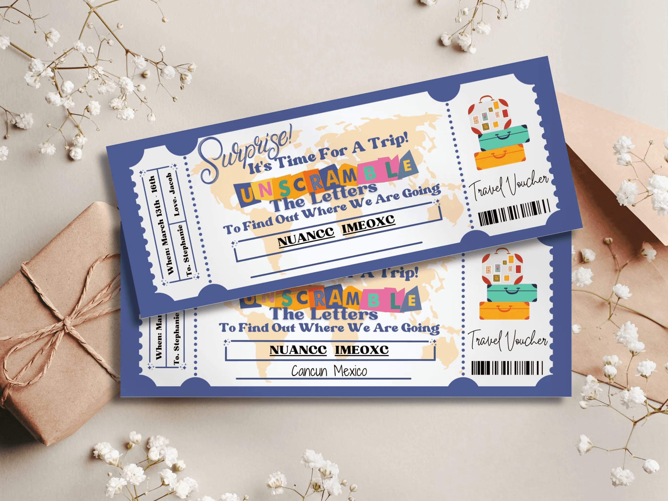 Travel voucher or experience gift