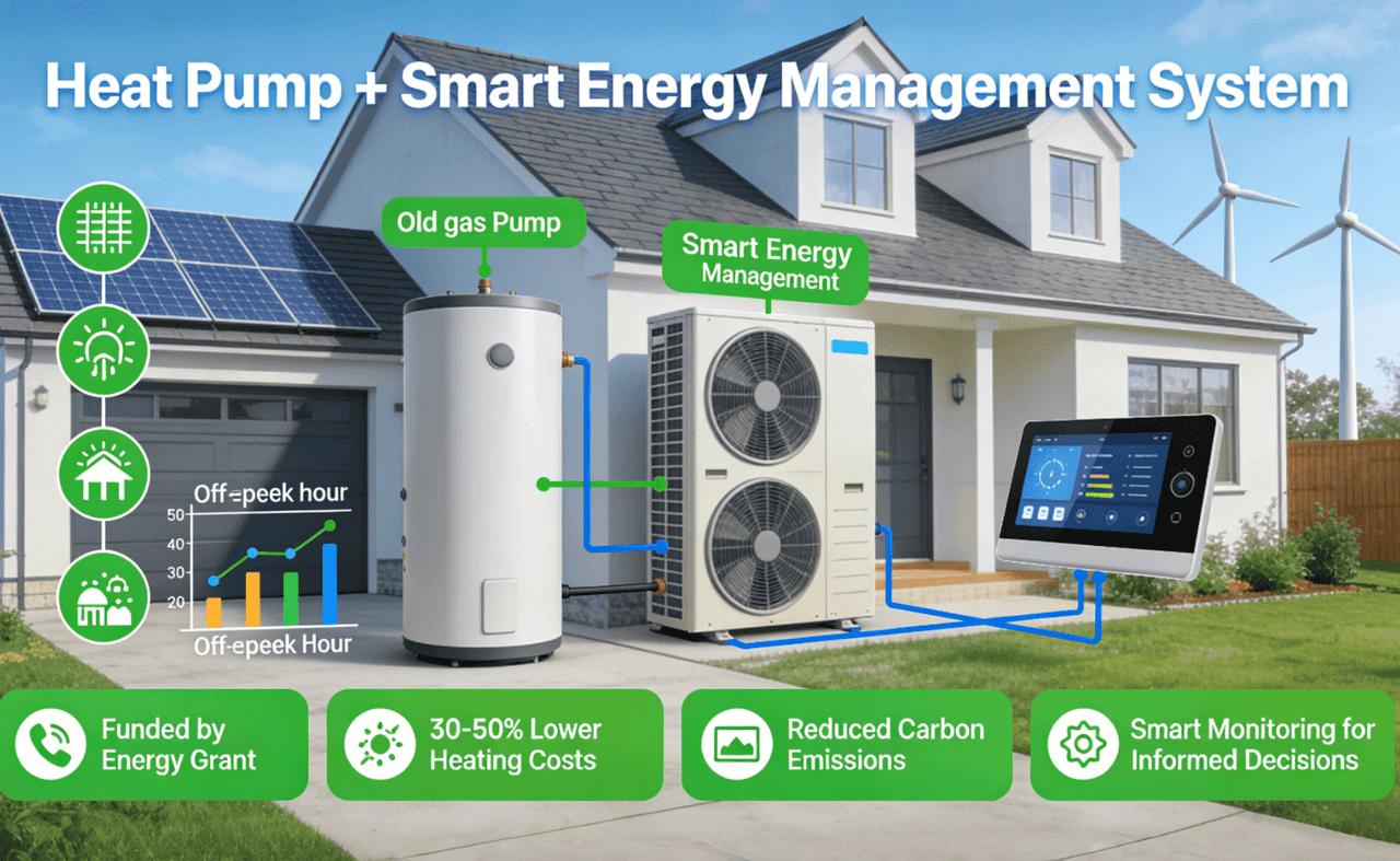 Heat pump + smart energy management system
