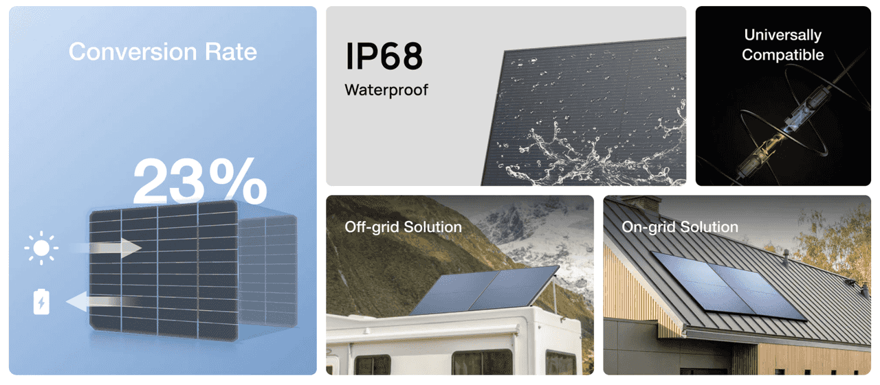 450W rigid solar panel