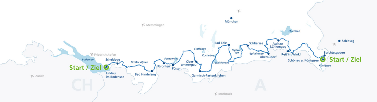 Von Lindau bis zum Königssee Wohnmobil-Urlaubsroute