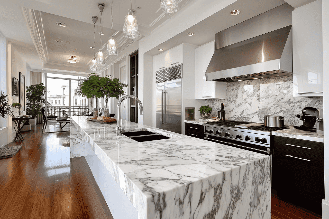Modern stylish kitchen countertop