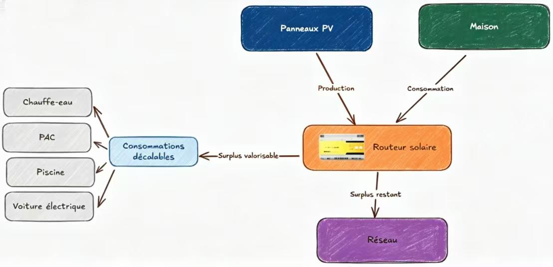 Flux de travail du routeur solaire