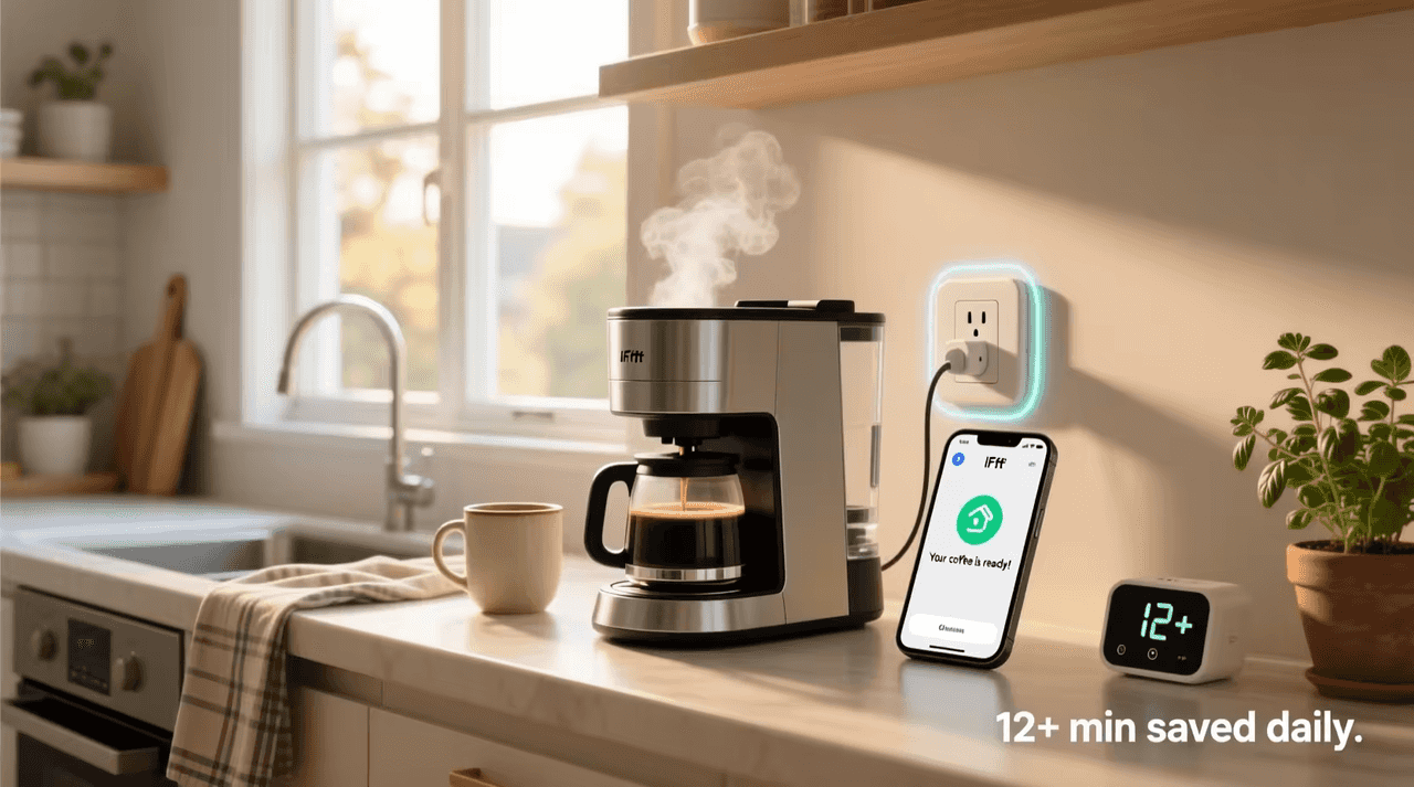 Smart plug automating morning routine