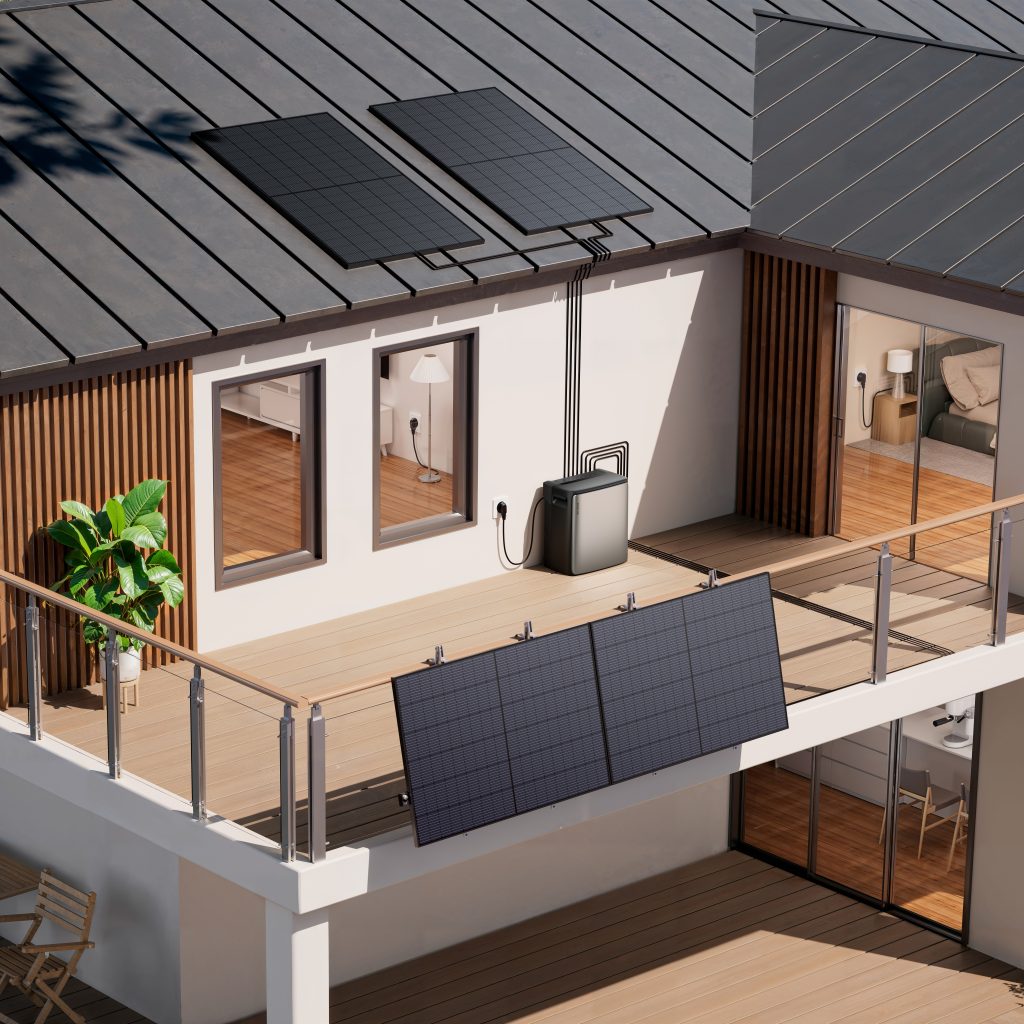 Balkon-Solarset installiert für die Einspeisevergütung Balkonkraftwerk
