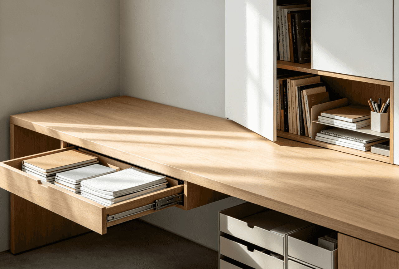 Hidden storage solutions for clutter-free spaces