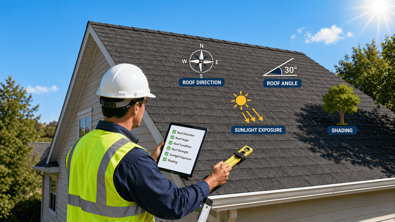 Testing the roof for solar panel installation