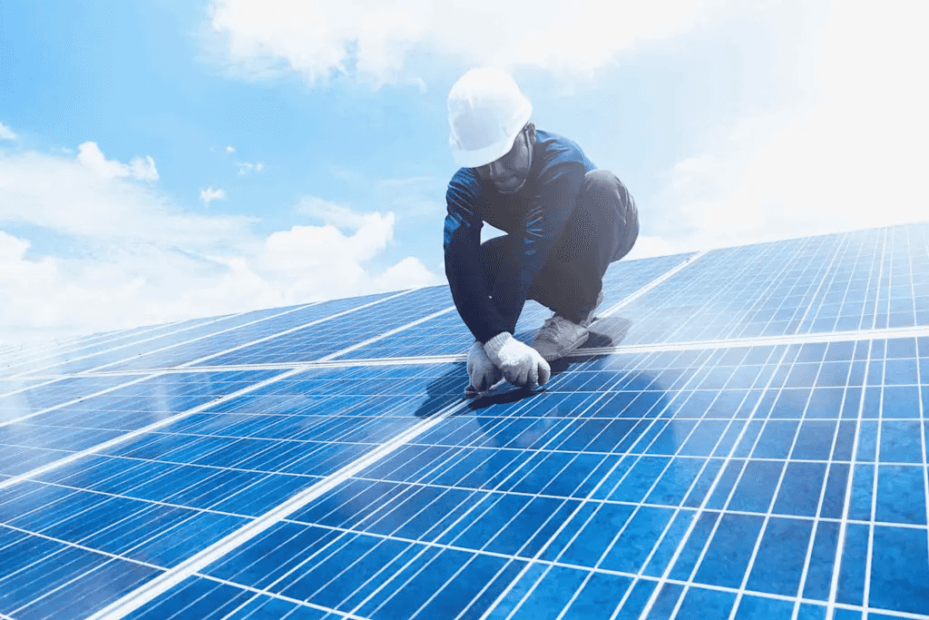  How are solar panels installed on a roof