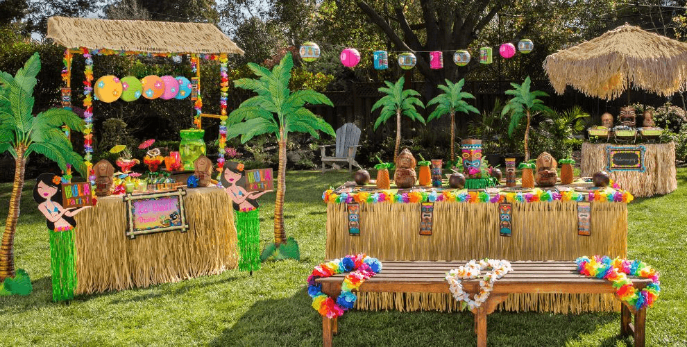Tropical Hawaiian luau theme