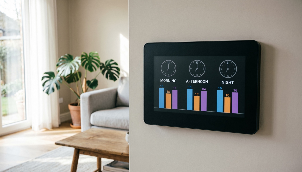 Smart meter showing peak and off-peak electricity periods
