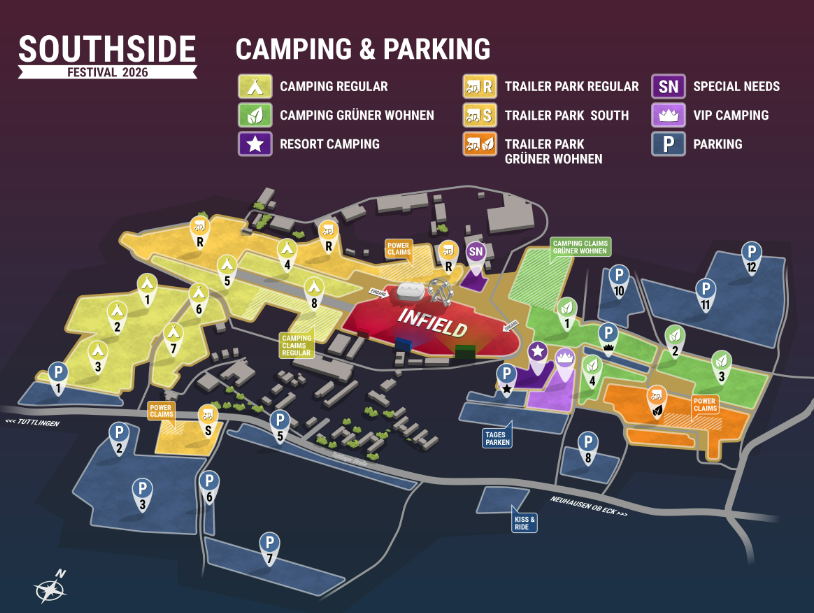 Vor-Ort-Karte des Southside Festival 2026