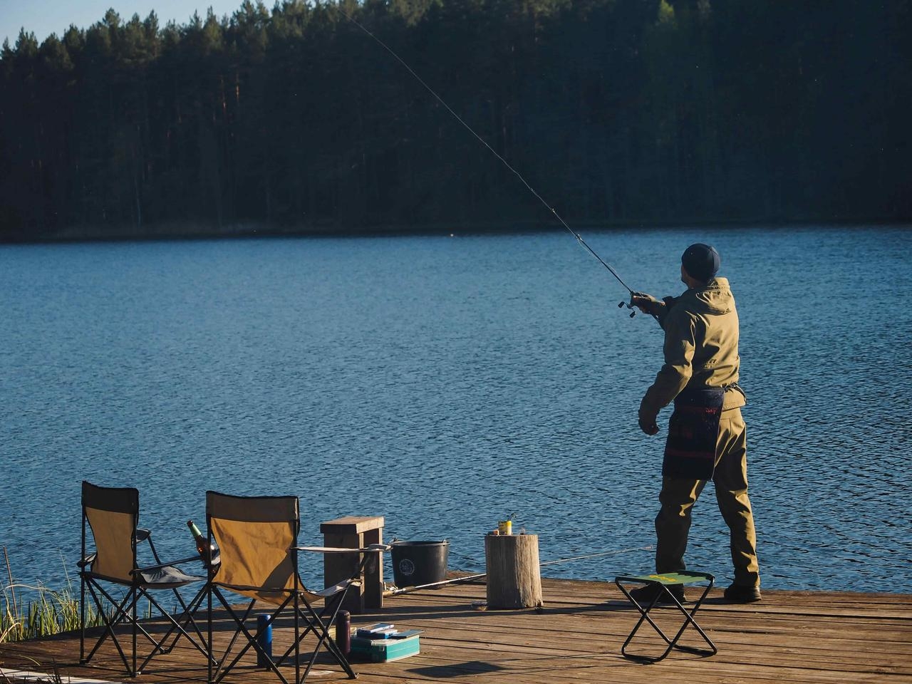 camping pêche bord eau nature
