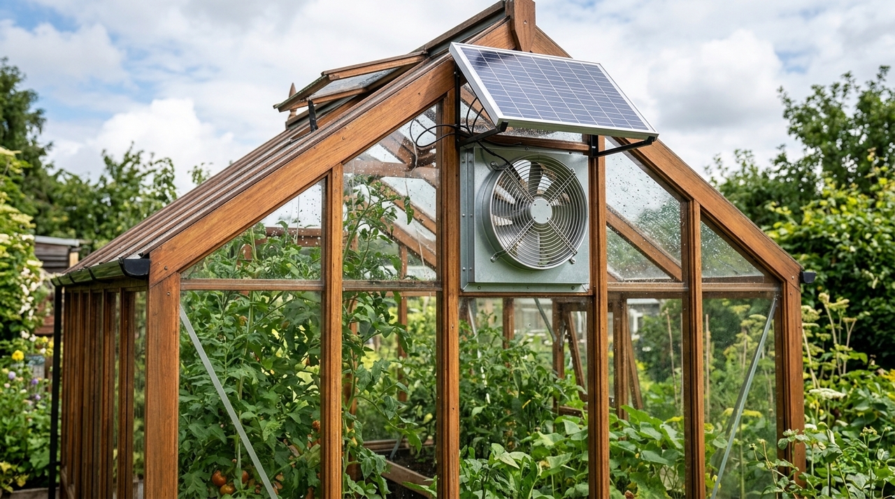 Solar greenhouse fan