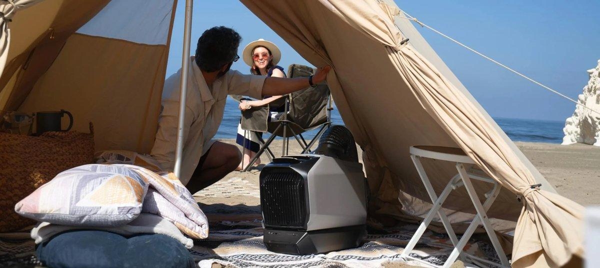 climatiseur EcoFlow plage tente vélo été