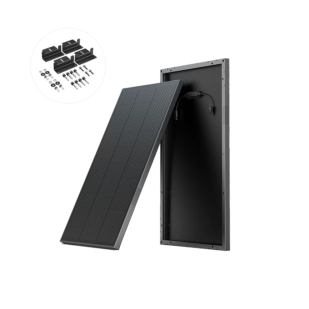 EcoFlow 100W据置型ソーラーパネル(剛性)*2＋100W据置型ソーラーパネル(剛性)固定用マウント*2