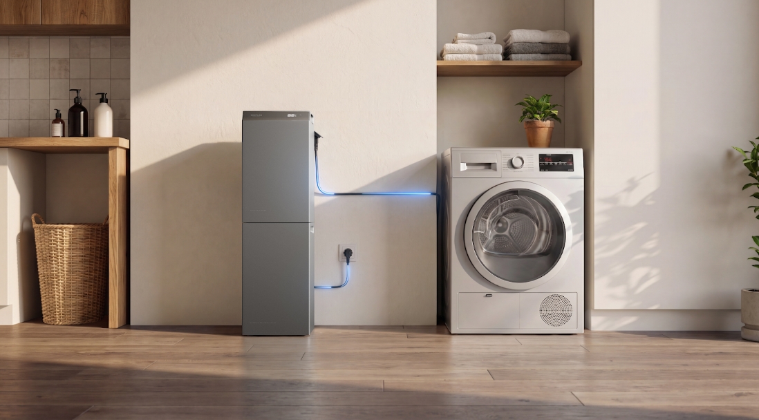 STREAM 5000 Speicher versorgt Waschmaschine im Haushalt